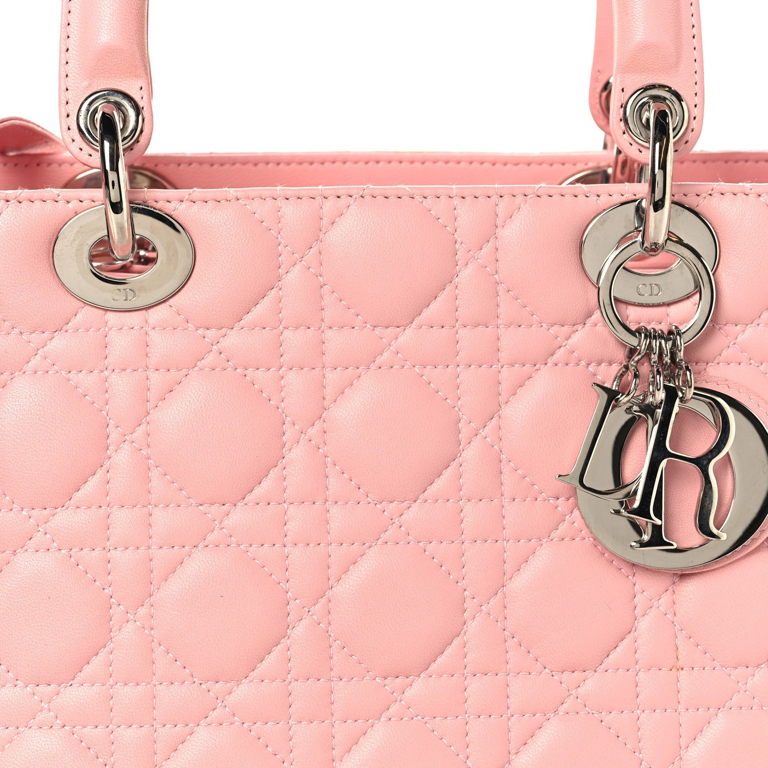 Christian Dior Lambskin Cannage Medium Lady Dior Light Pink