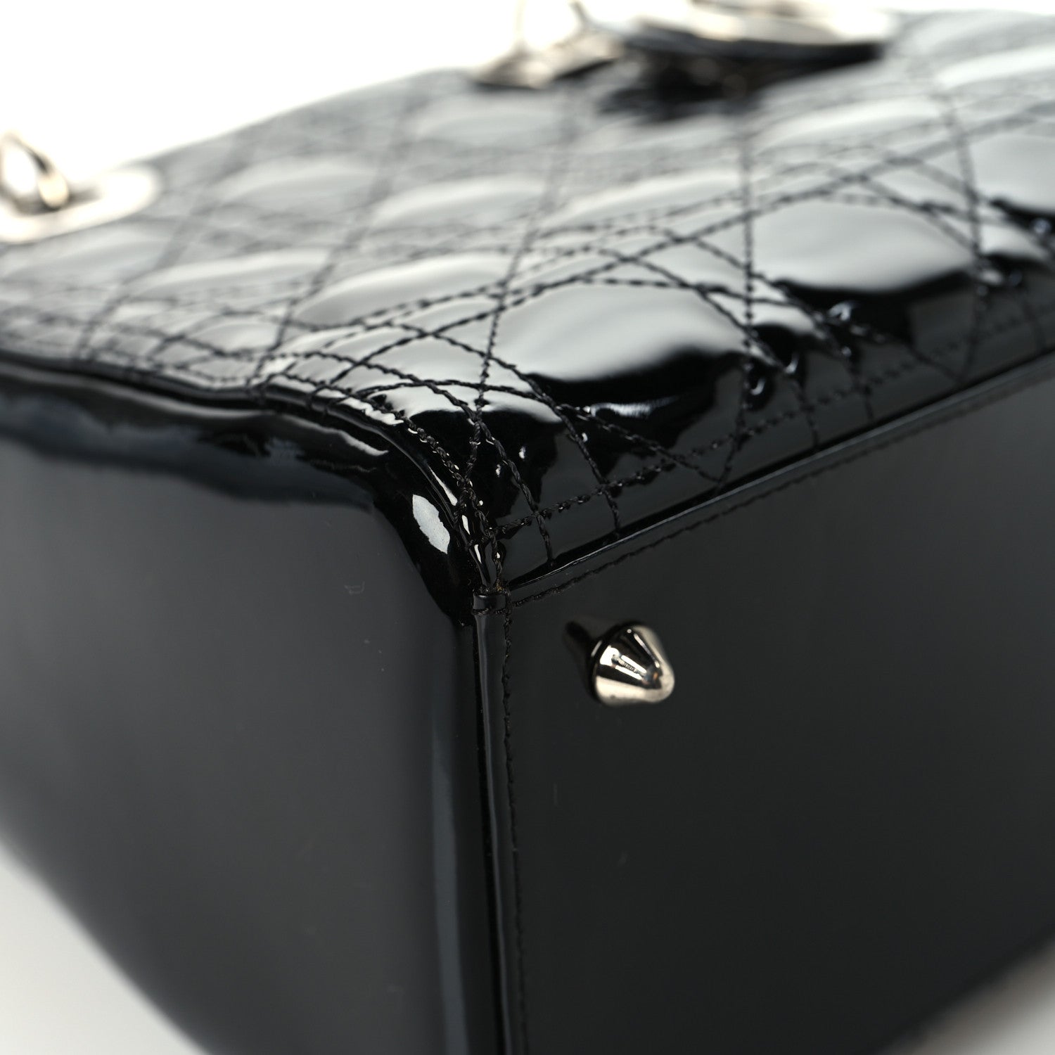 Christian Dior Patent Cannage Medium Lady Dior Black