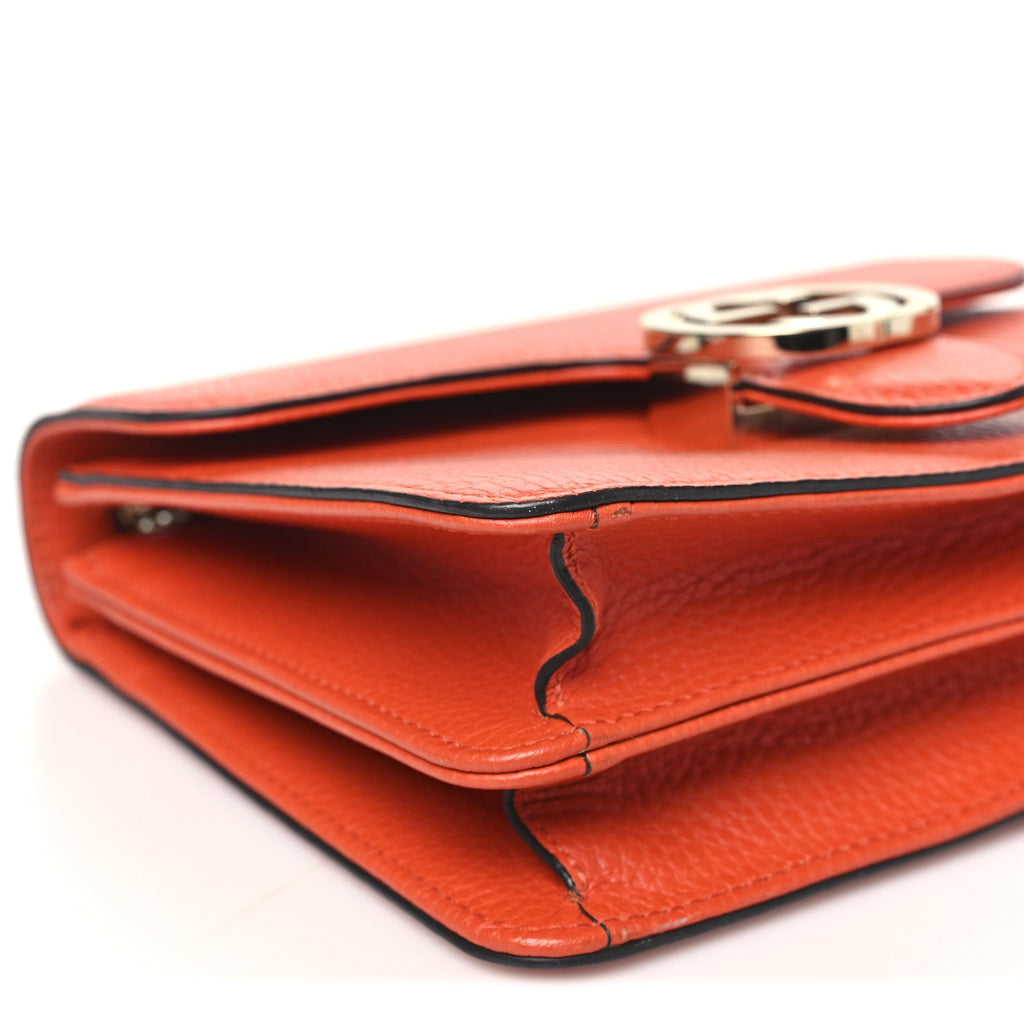Gucci Dollar Calfskin Small Interlocking G Shoulder Bag Sun Orange