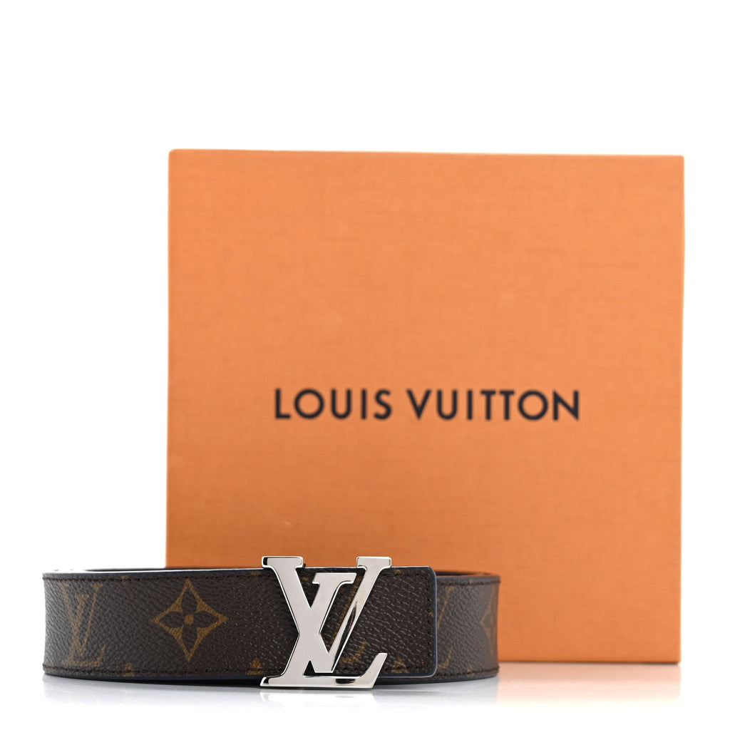 Louis Vuitton Calfskin Monogram 30mm LV Initiales Reversible Belt 90 36 Blue