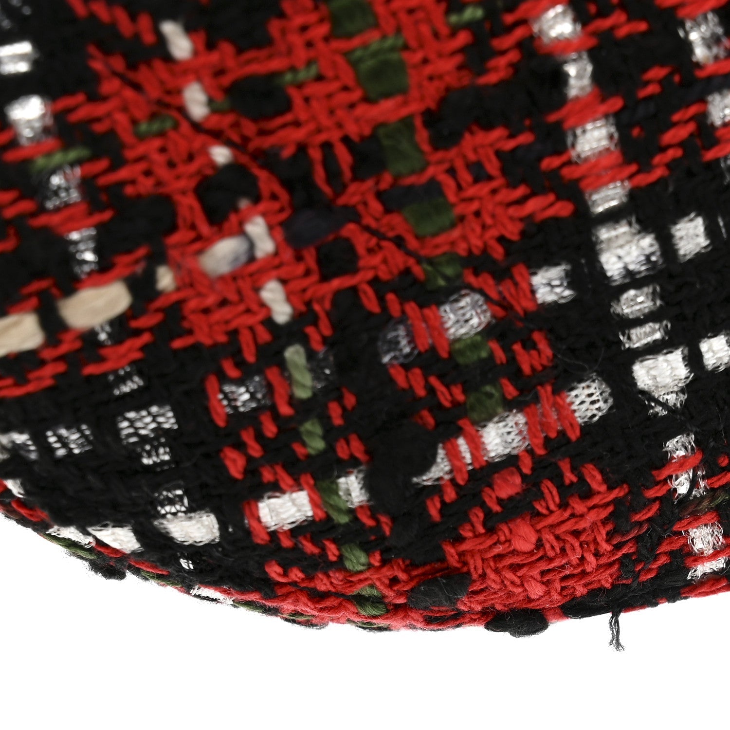 Chanel Tweed Quilted Chanel 19 Round Clutch With Chain  Red Black White Green