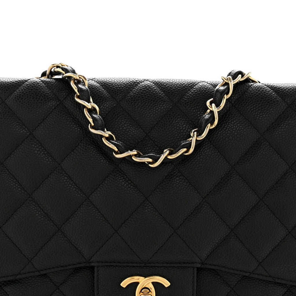 Chanel Caviar Quilted Jumbo Single Flap Black