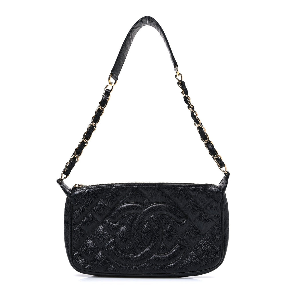 Chanel Caviar Quilted Timeless CC Shoulder Bag Black
