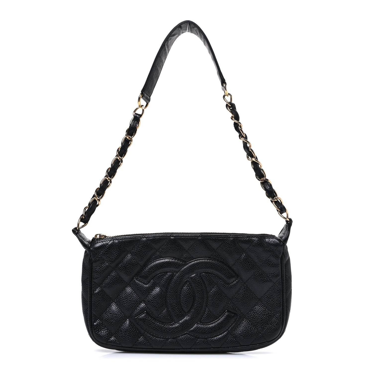 Chanel Caviar Quilted Timeless CC Shoulder Bag Black