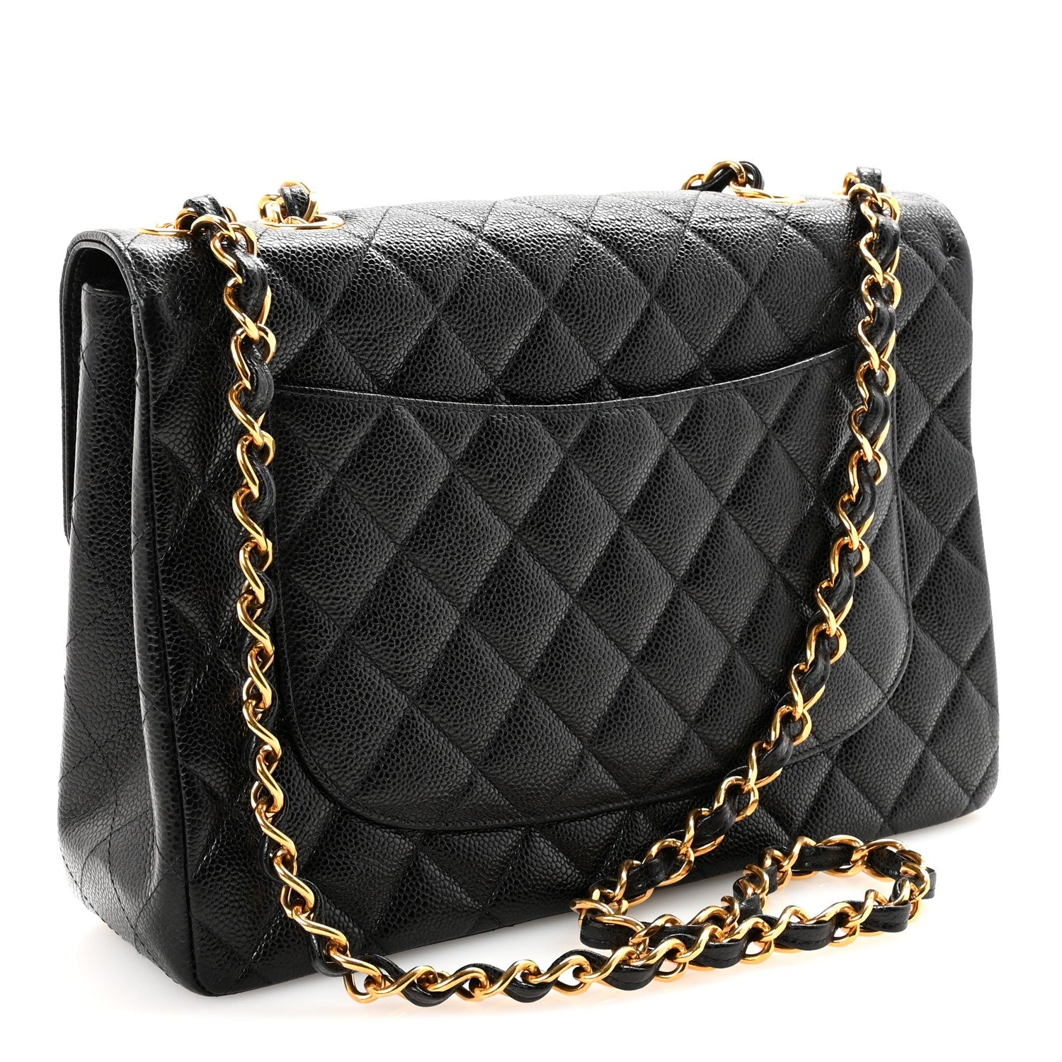 Chanel Caviar Jumbo Single Flap Black
