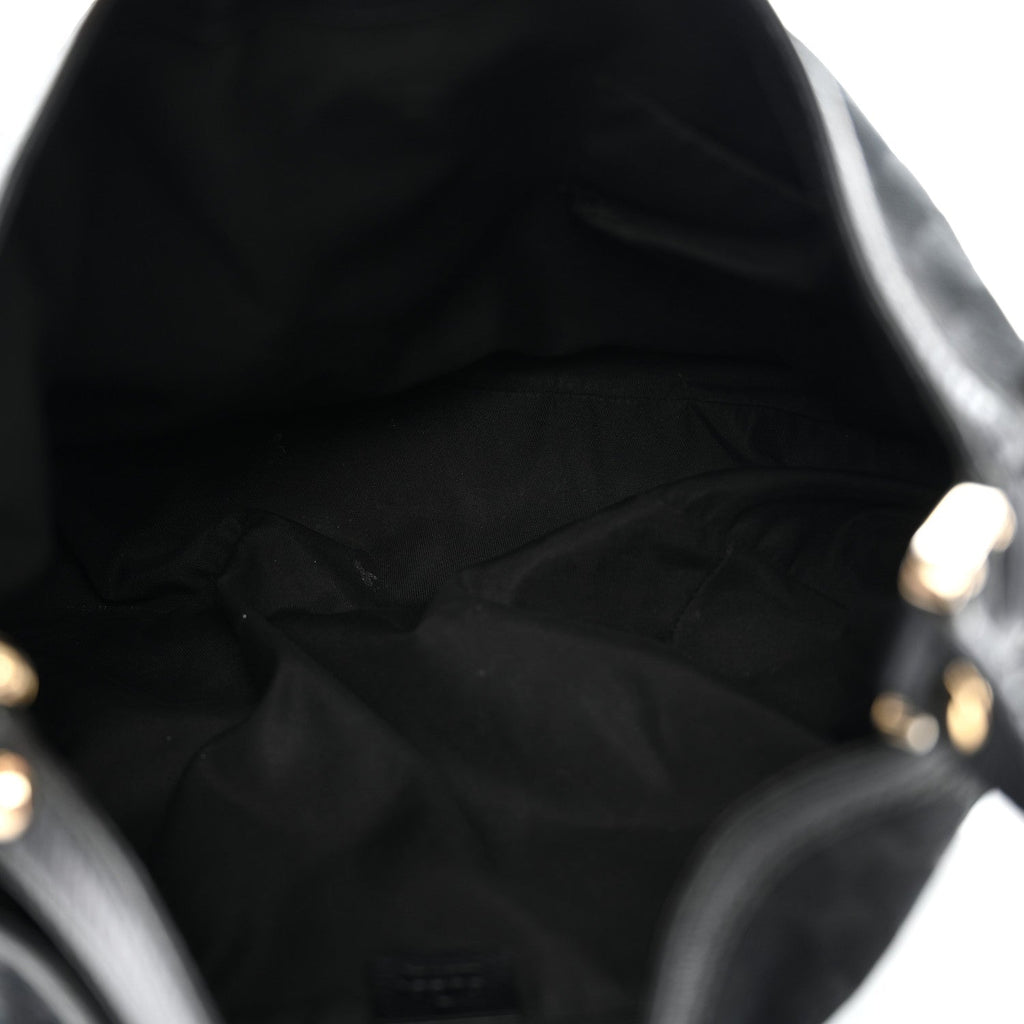Gucci Monogram Large New Ladies Web Hobo Black