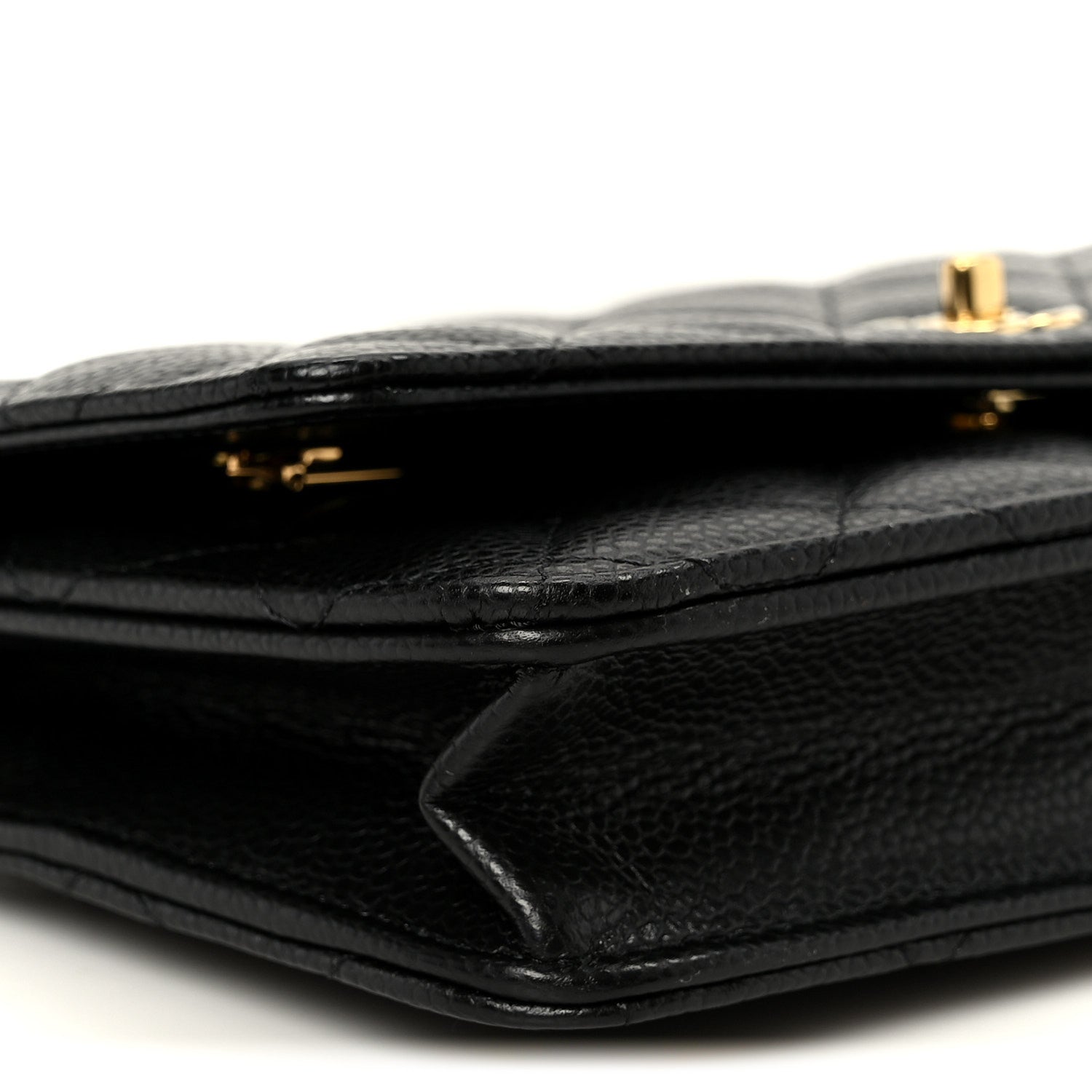Chanel Caviar Quilted CC Turnlock Wallet On Chain WOC Black
