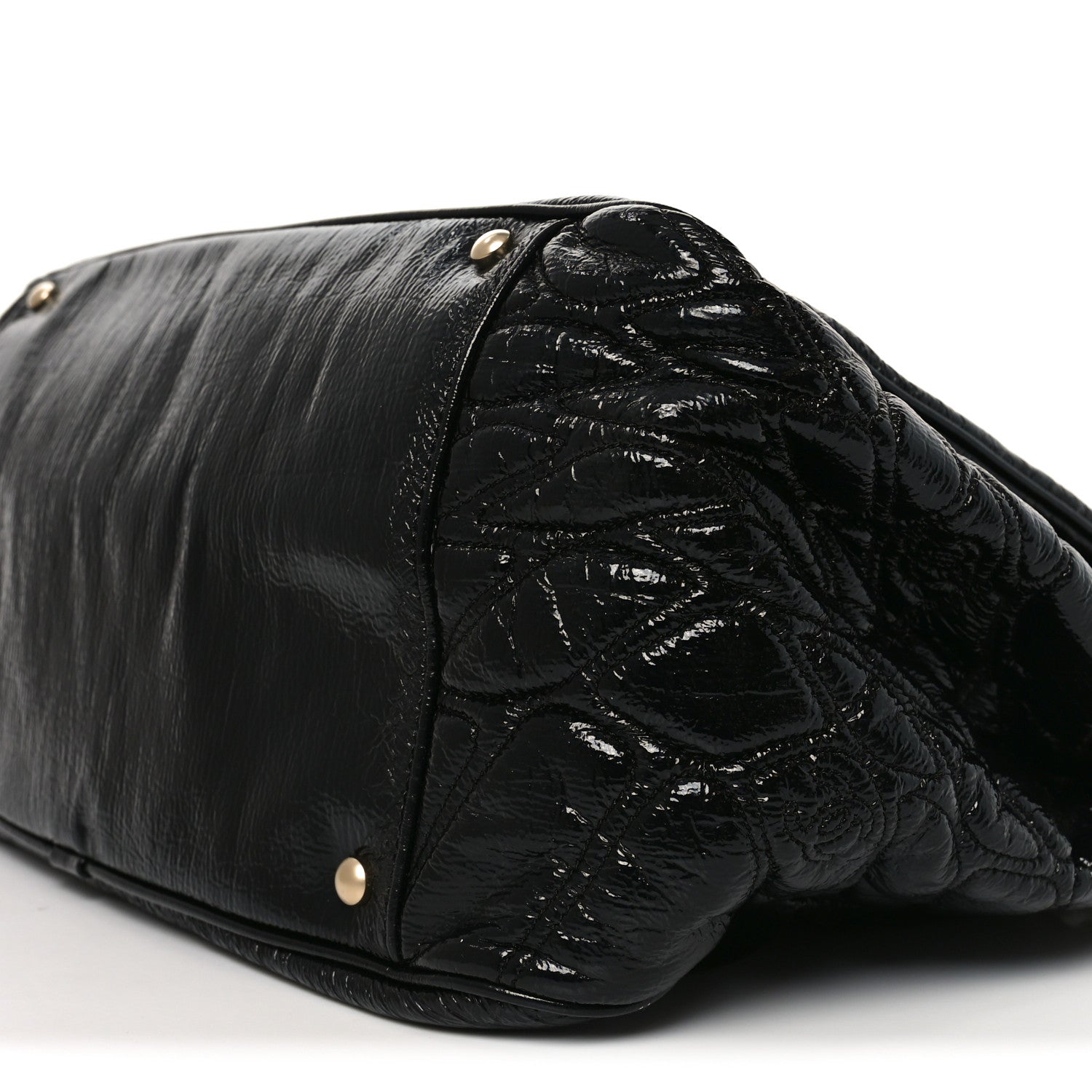 Chanel Vinyl Rodeo Accordion Flap Bag Black