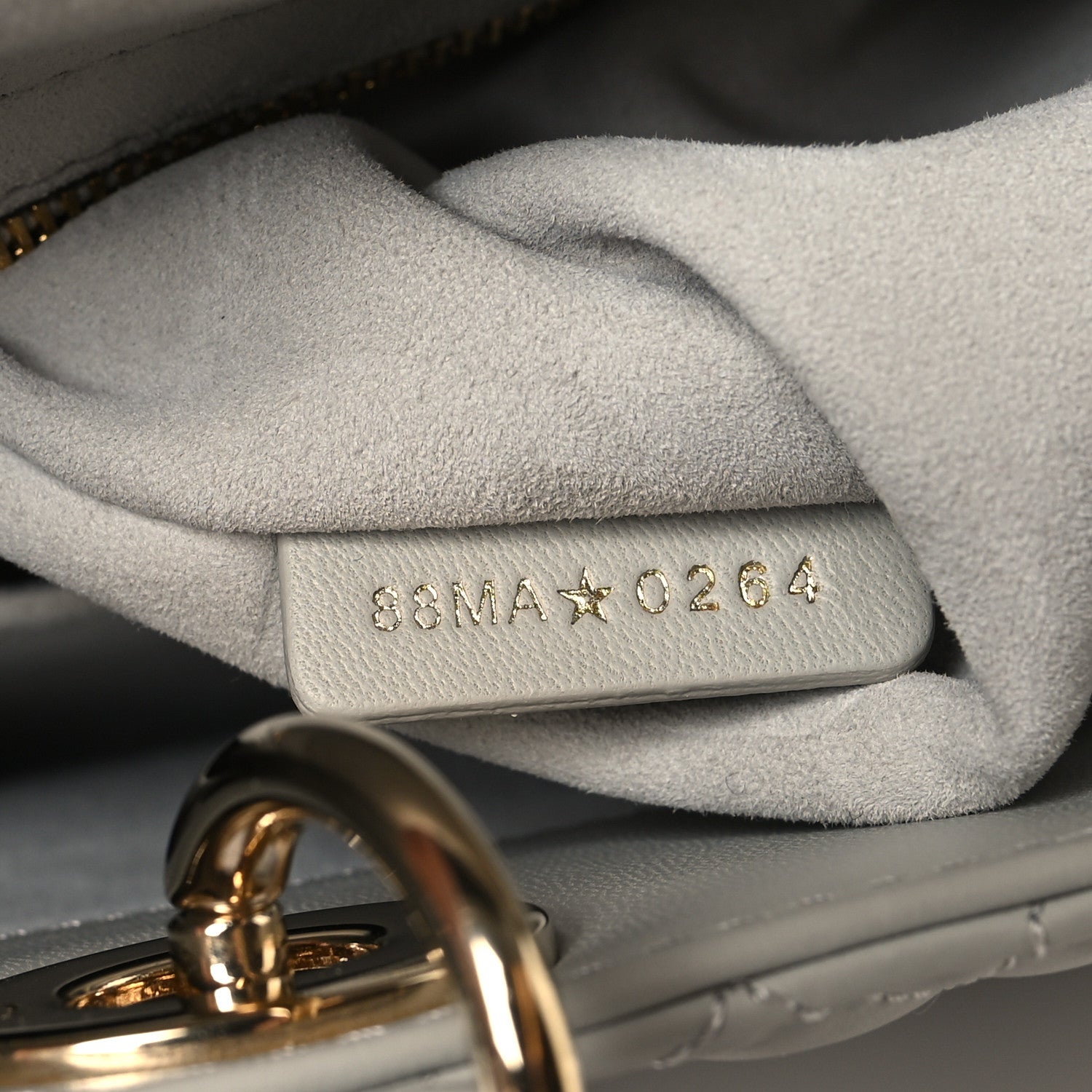 Christian Dior Lambskin Cannage Medium Lady Dior Grey