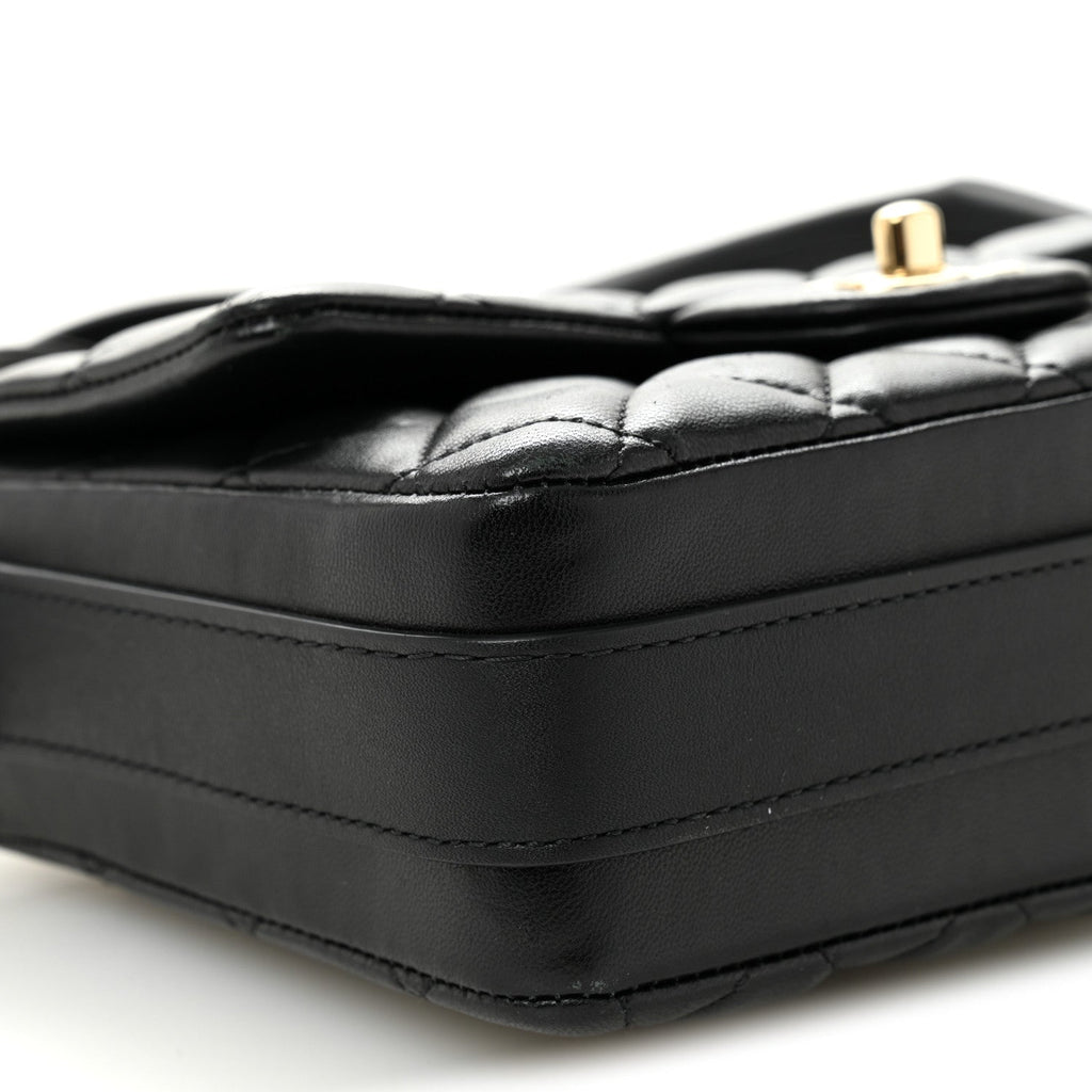 Chanel Calfskin Quilted Bolero De Chanel Flap Bag Black
