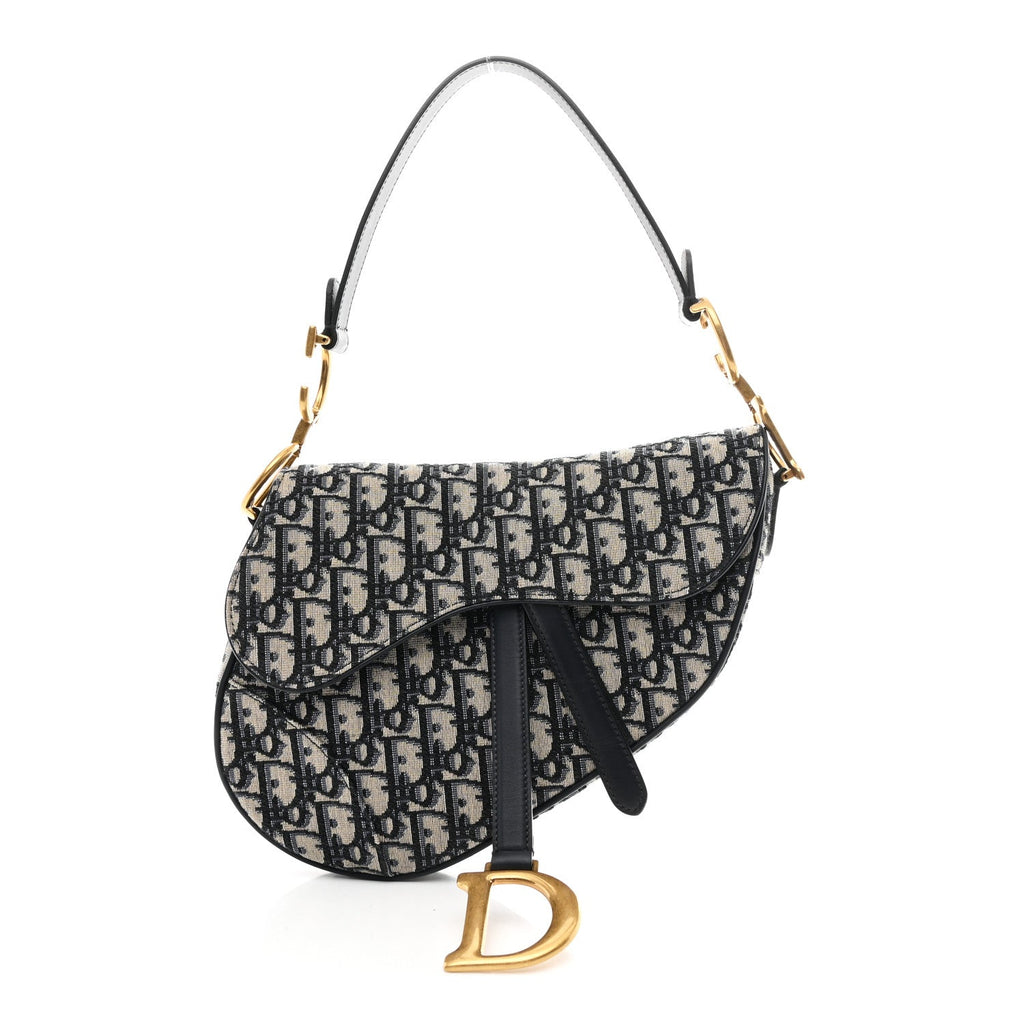 Christian Dior Oblique Saddle Bag Blue