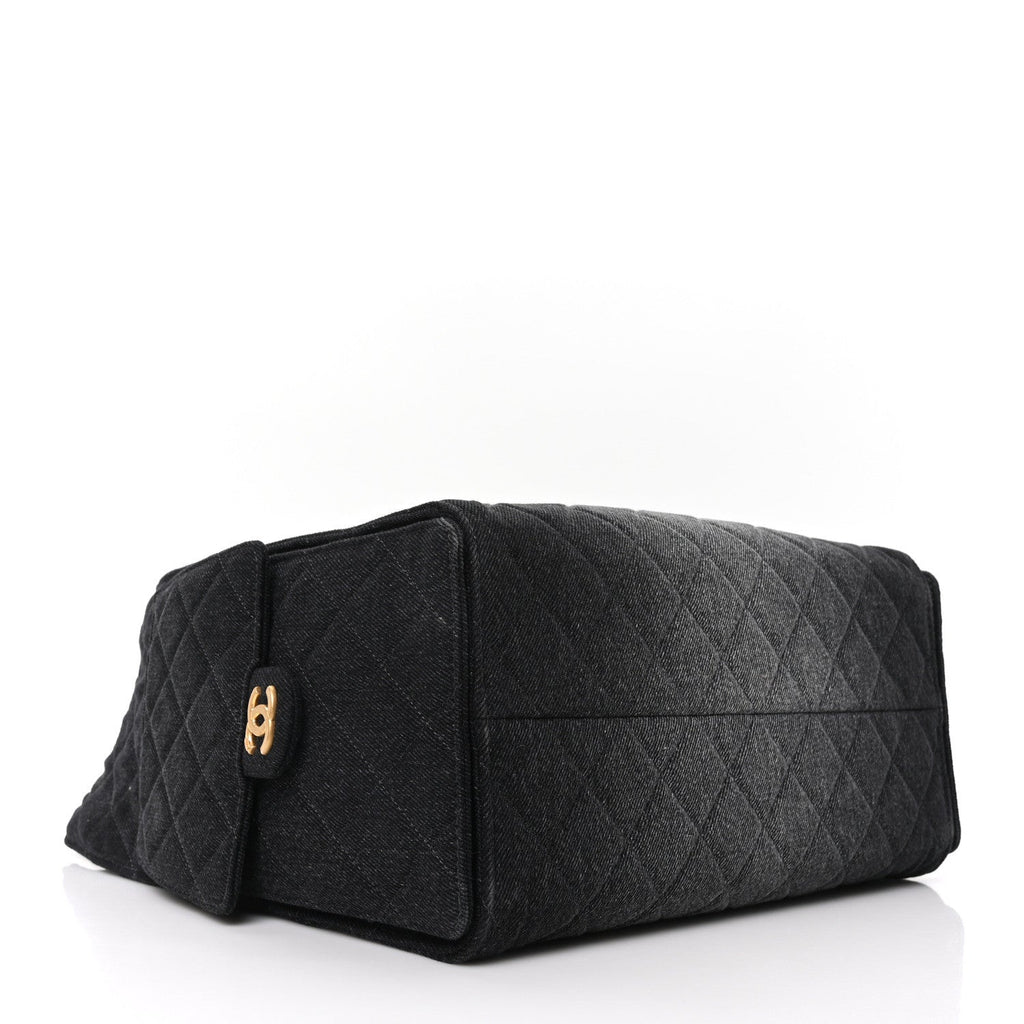 Chanel Washed Denim Quilted Medium Chanel 25 Handbag Black