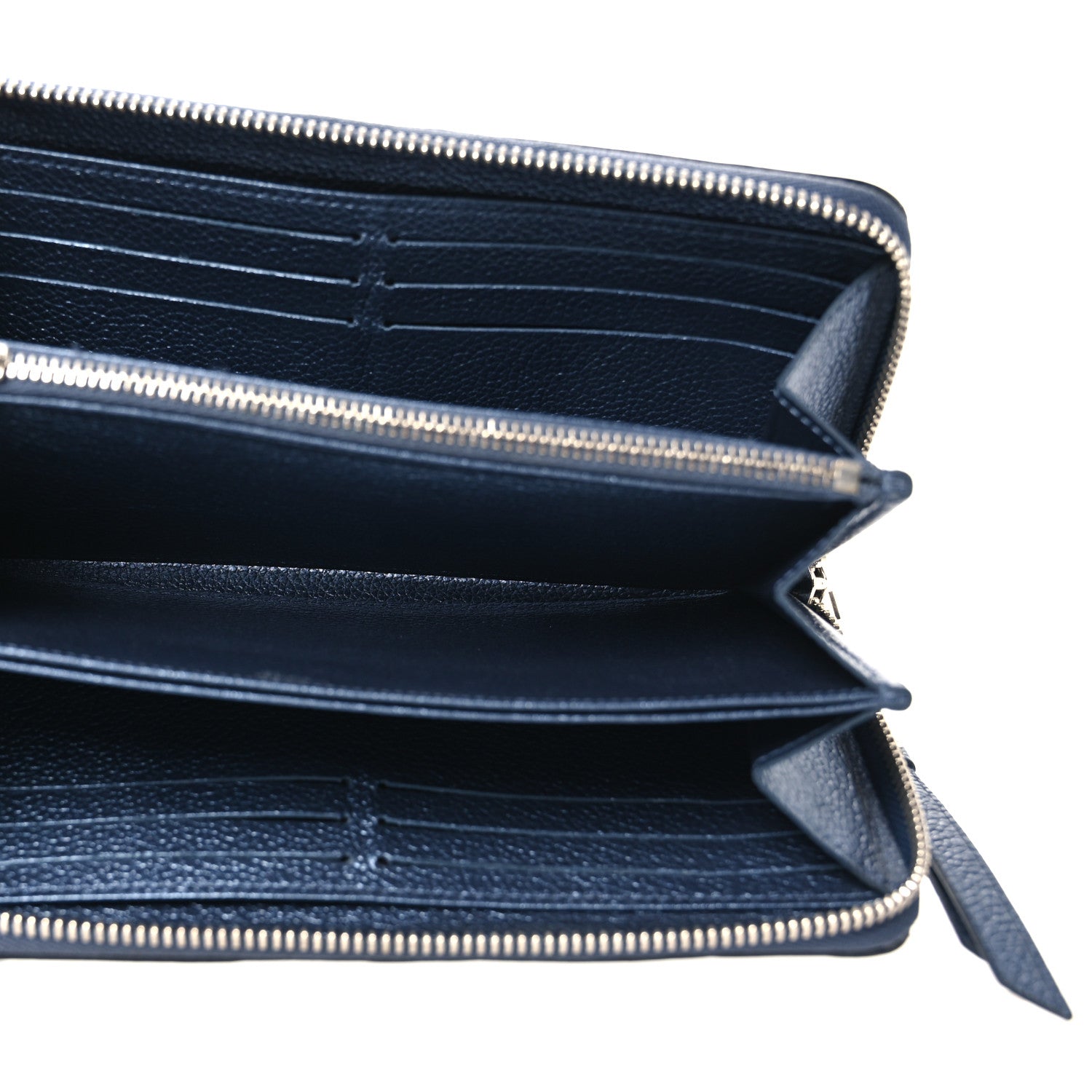 Louis Vuitton Metallic Empreinte Monogram Zippy Wallet Navy Nacre