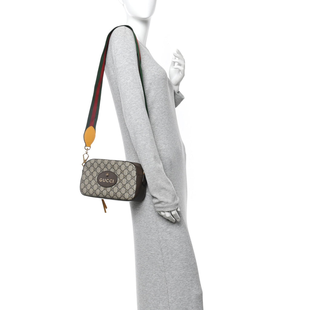 Gucci GG Supreme Monogram Web Neo Vintage Shoulder Bag Beige New Acero Crop
