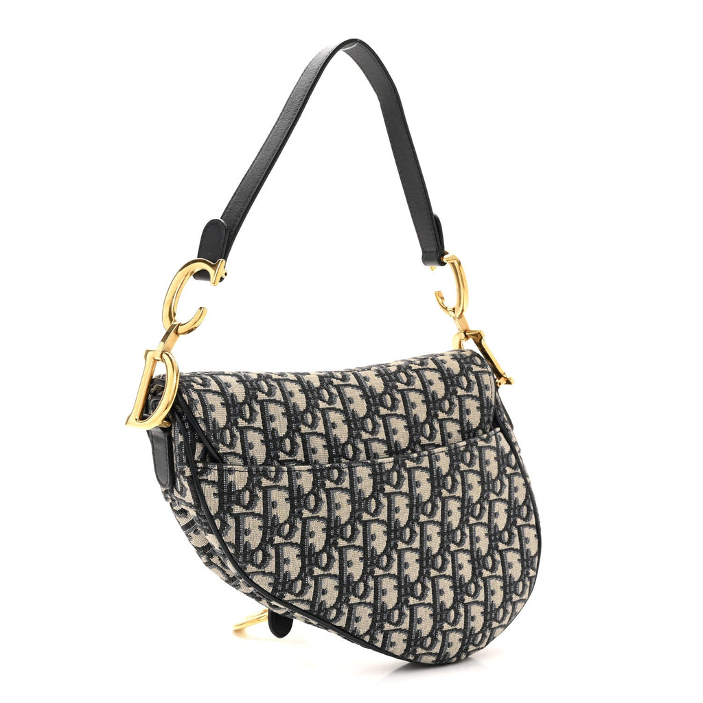Christian Dior Oblique Saddle Bag Blue