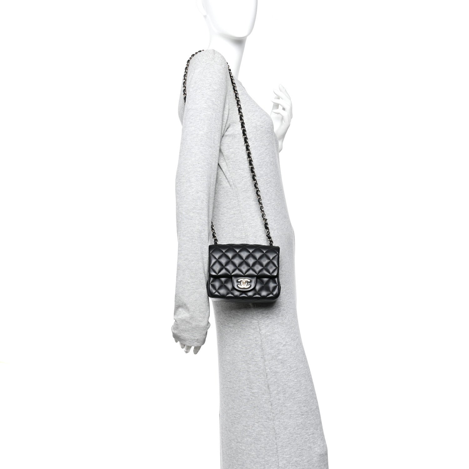 Chanel Lambskin Quilted Mini Square Flap Black