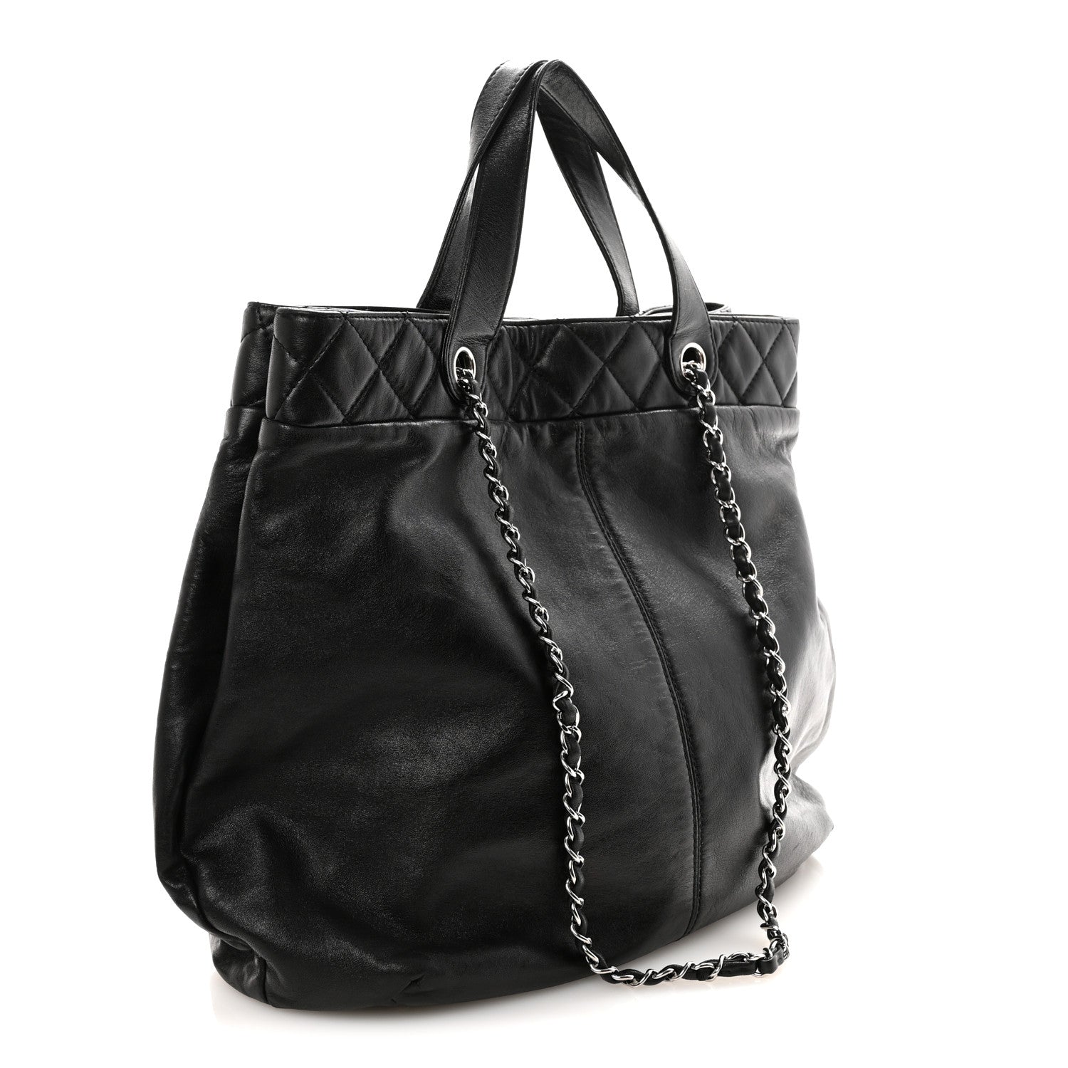 Chanel Calfskin Large Trianon Tote Black