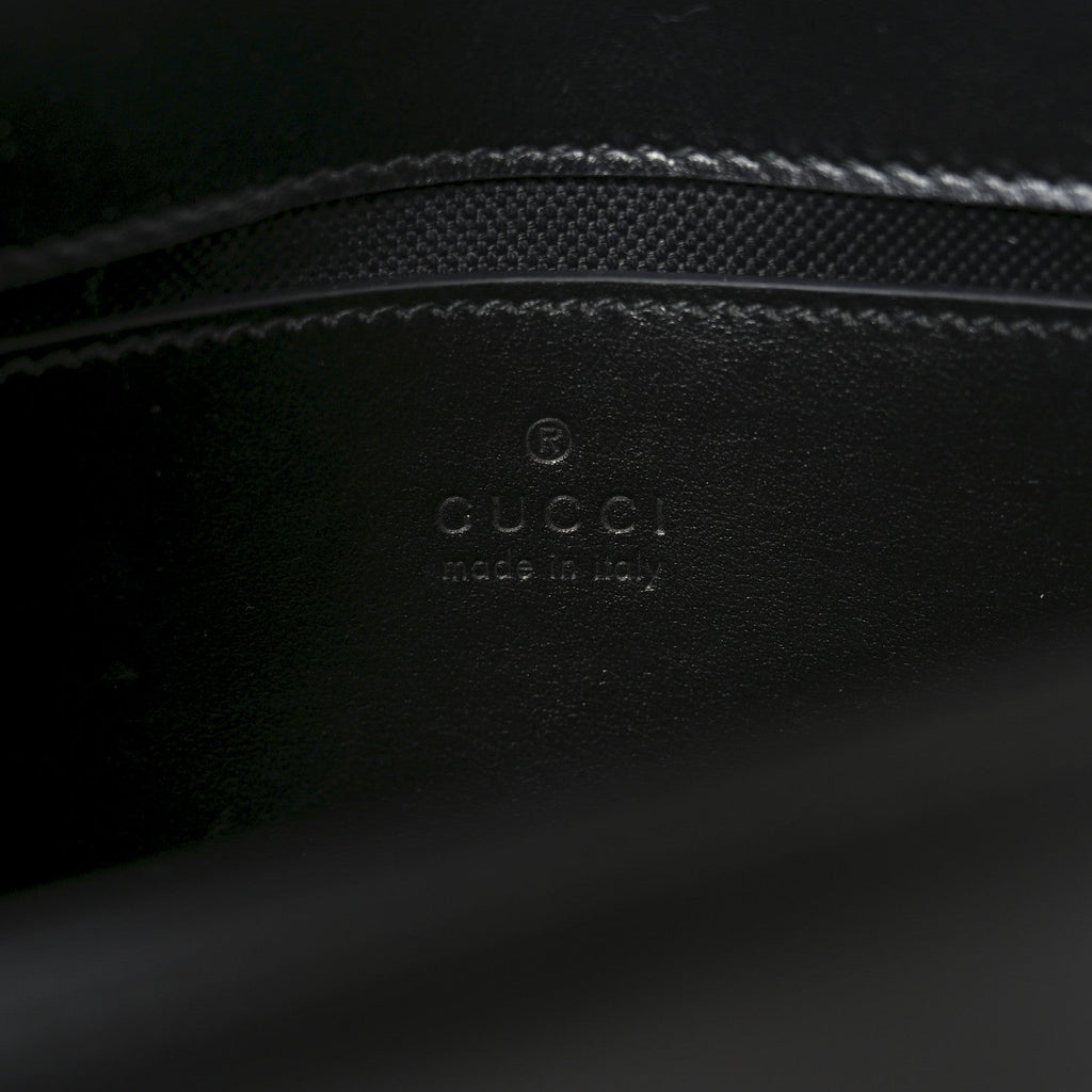 Gucci Calfskin Matelasse Monochrome Mini GG Marmont Shoulder Bag Black