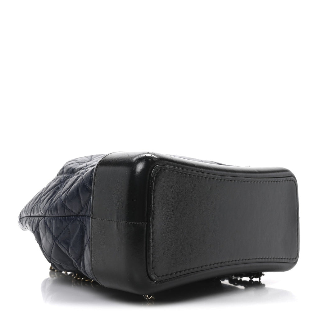 Chanel Aged Calfskin Quilted Small Gabrielle Backpack Blue Black