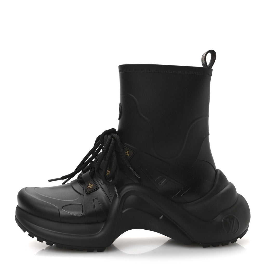 Louis Vuitton Mat Rubber Monogram LV Archlight Sneaker Boots 38 Black