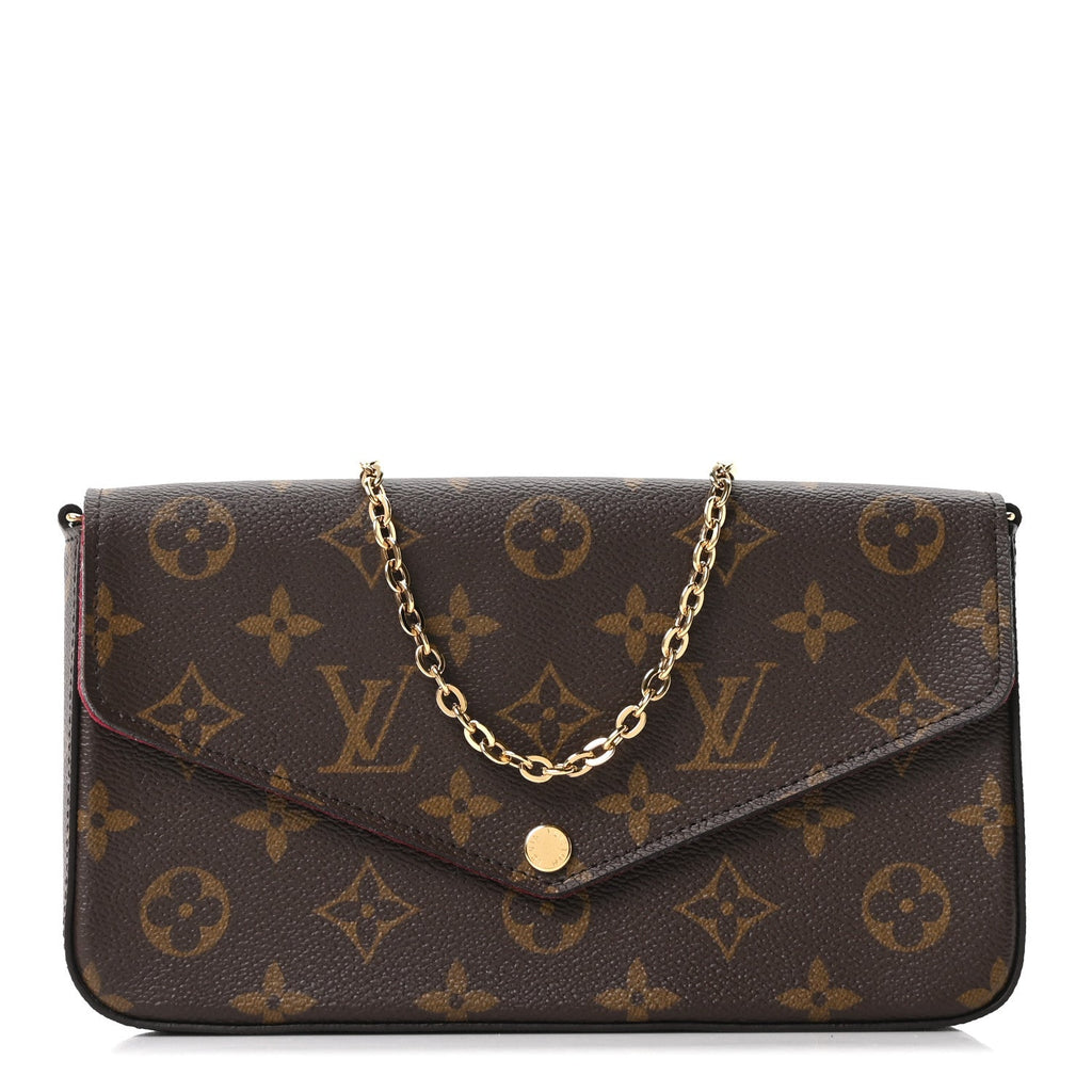 Louis Vuitton Monogram Pochette Felicie Chain Wallet Fuchsia