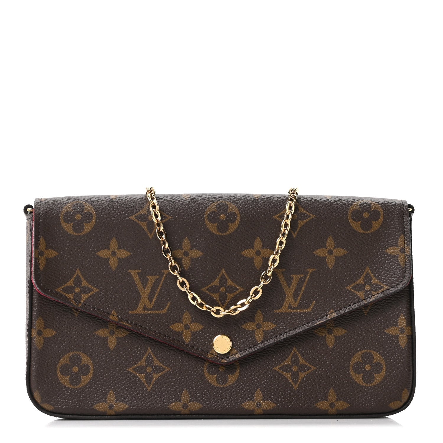 Louis Vuitton Monogram Pochette Felicie Chain Wallet Fuchsia