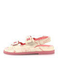 Lambskin Printed CC Velcro Dad Sandals 37 White Pink