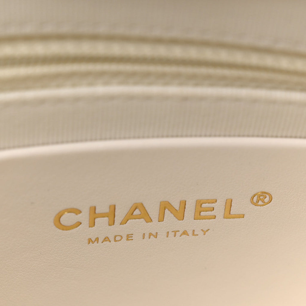 Chanel Shiny Crumpled Lambskin Quilted Trendy Chain Around Hobo White