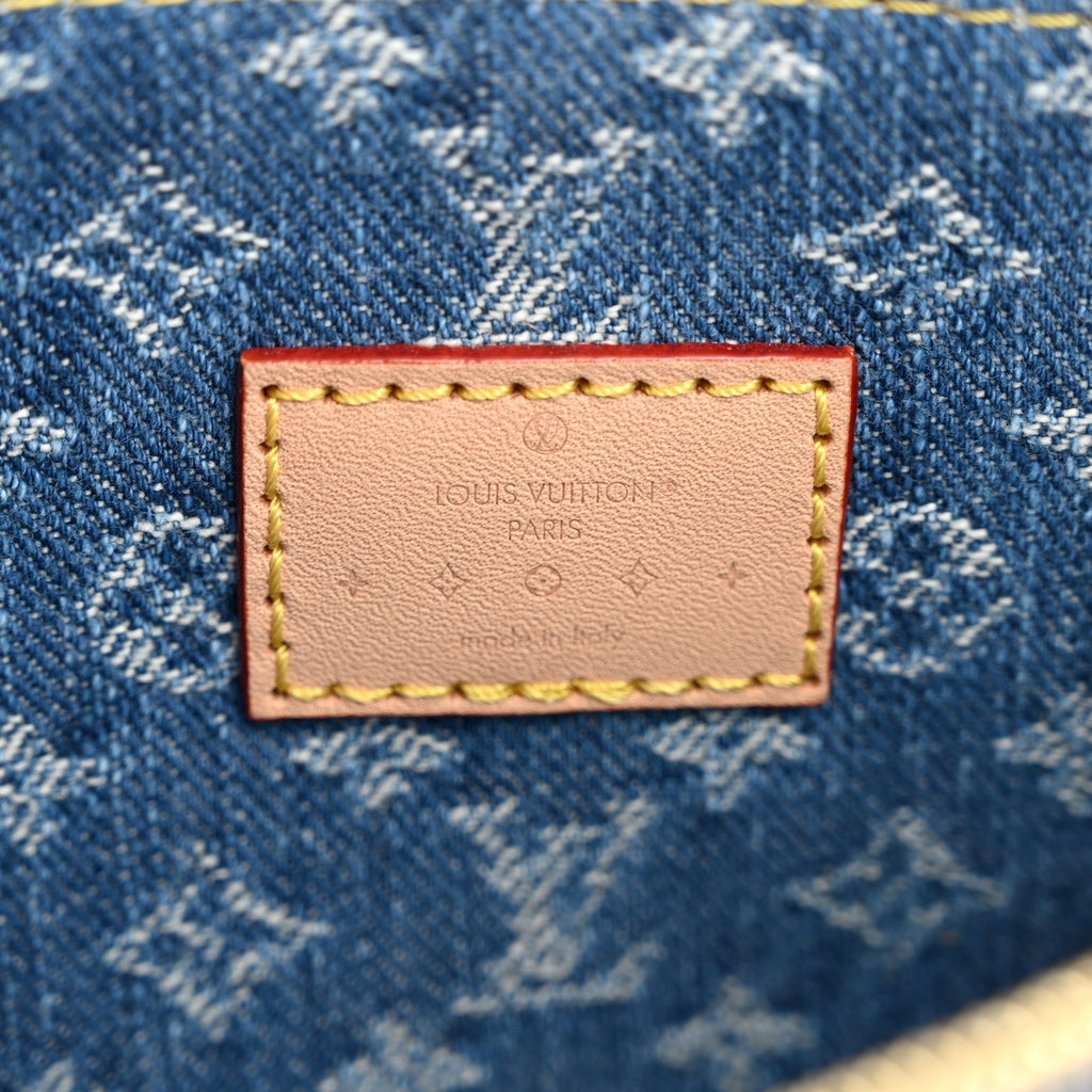 Louis Vuitton Denim Monogram Carryall MM Pochette Blue