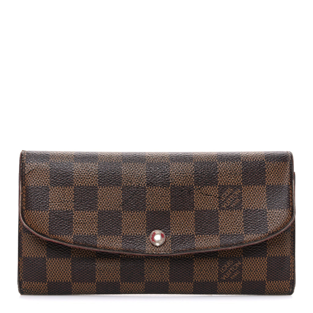 Louis Vuitton Damier Ebene Emilie Wallet Red