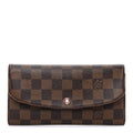 Louis Vuitton Damier Ebene Emilie Wallet Red