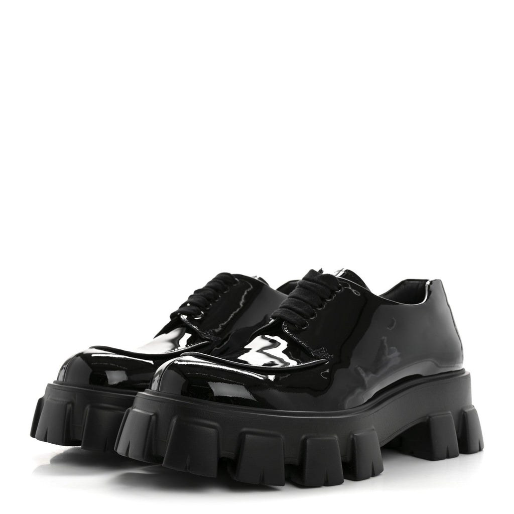 Prada Monolith 55mm Derby Loafers 8 Black