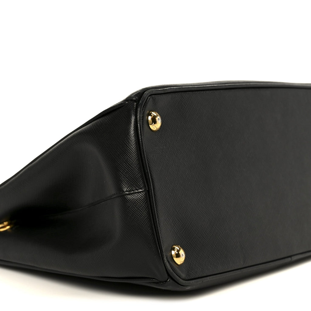 Prada Saffiano Lux Small Galleria Double Zip Tote Black