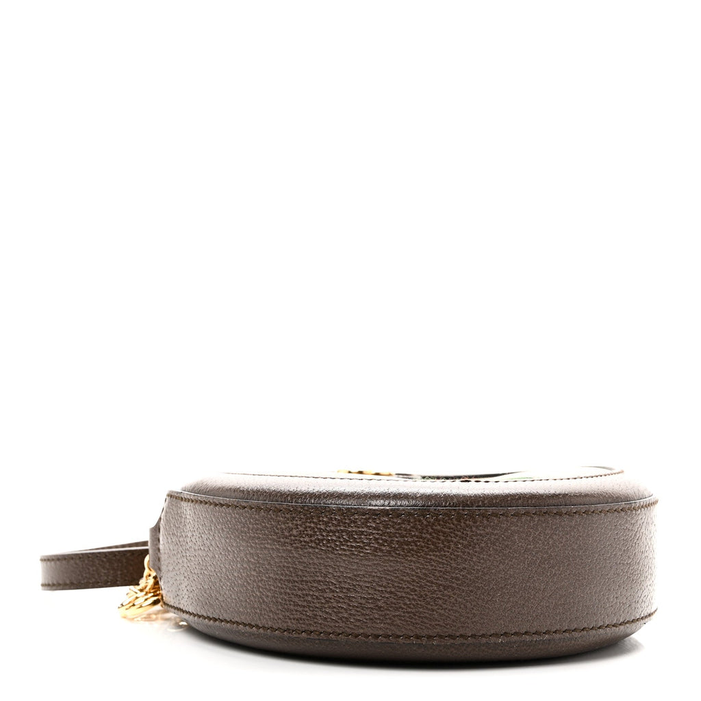 Gucci GG Supreme Monogram Web Mini Ophidia Round Shoulder Bag Brown