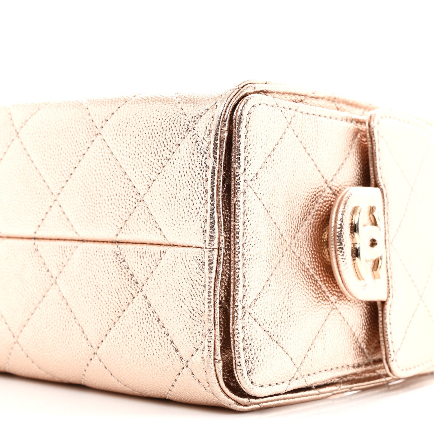 Chanel Metallic Caviar Quilted Mini Chanel 25 Handbag Copper