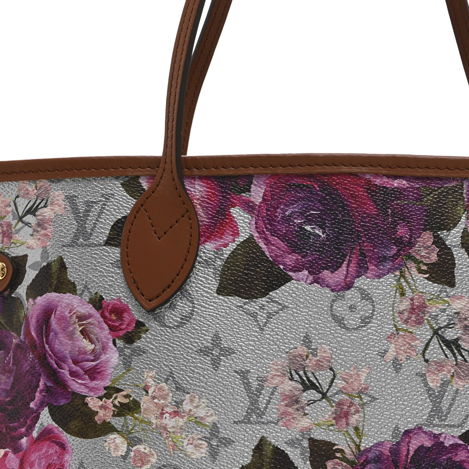 Louis Vuitton Metallic Monogram LV Garden Neverfull MM  Silver