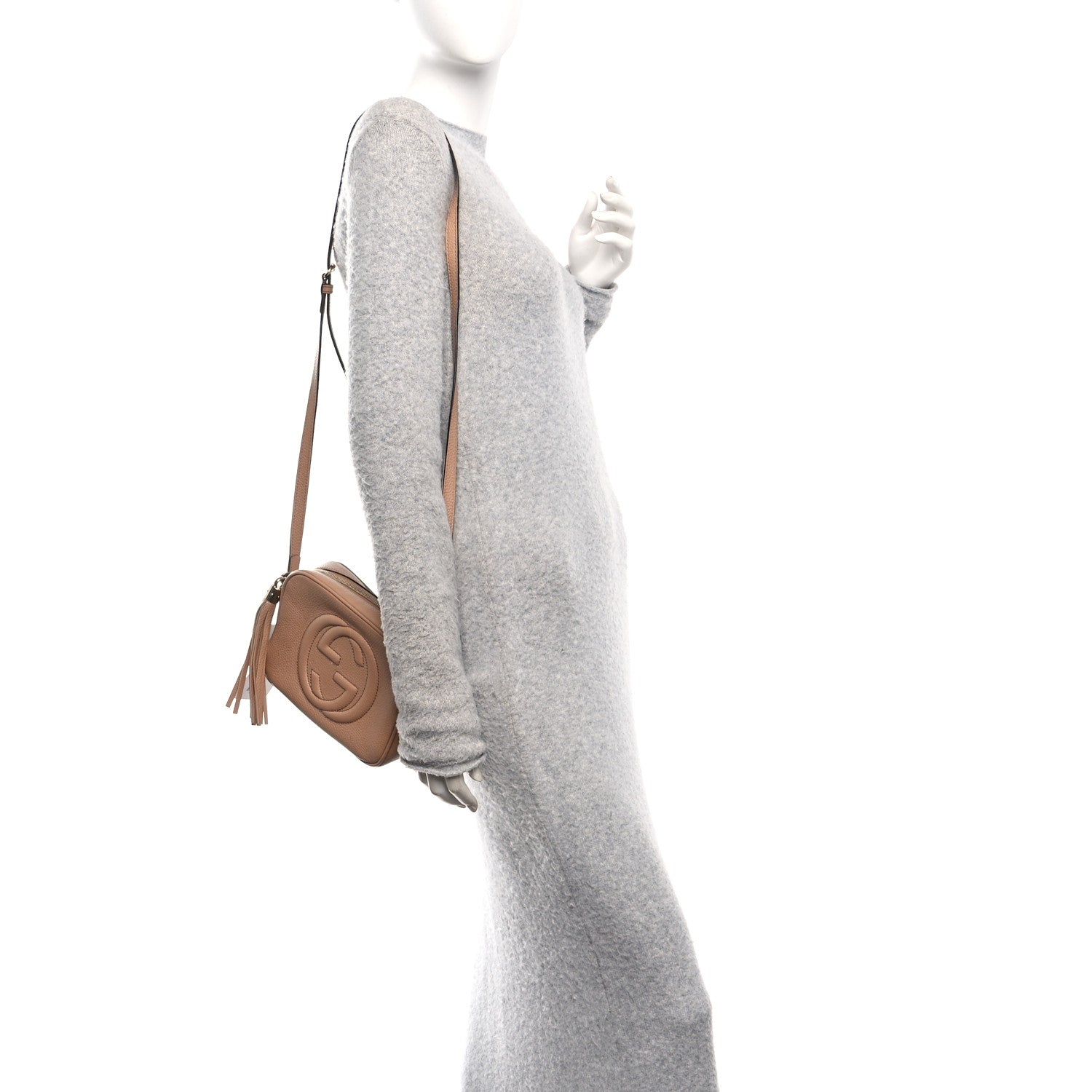 Gucci Pebbled Calfskin Small Soho Disco Bag Rose Beige