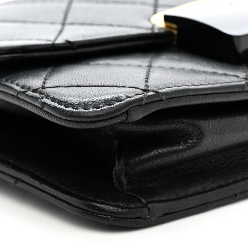 Chanel Sheepskin Quilted Mini Beauty Lock Flap Black