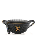 Louis Vuitton Calfskin Quilted New Wave Bumbag Black