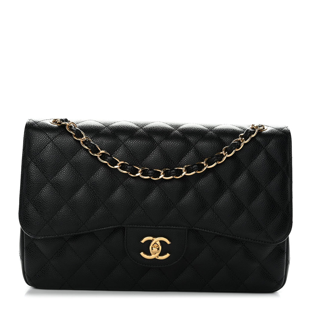 Chanel Caviar Quilted Jumbo Double Flap Black