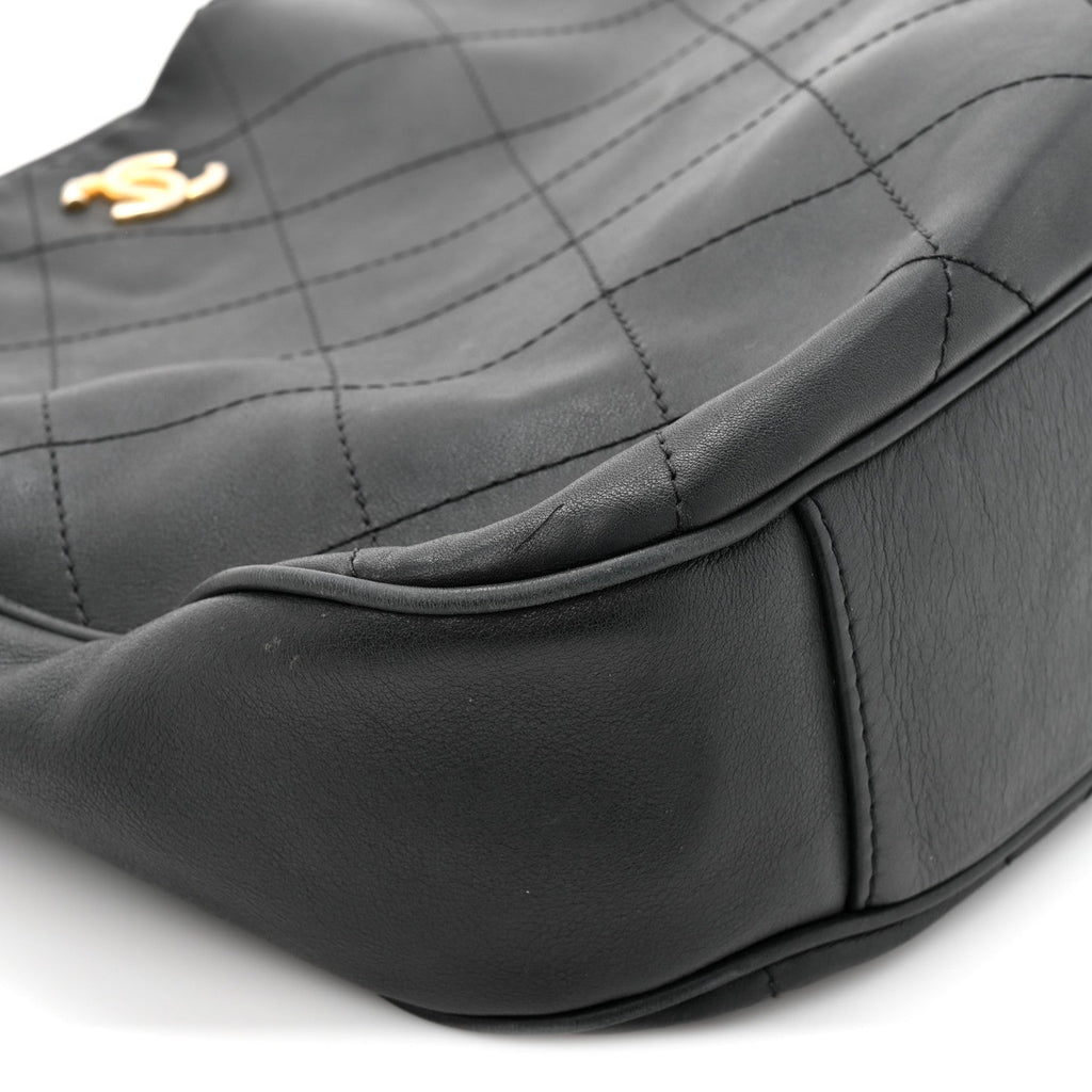 Chanel Calfskin Stitched Hobo Black