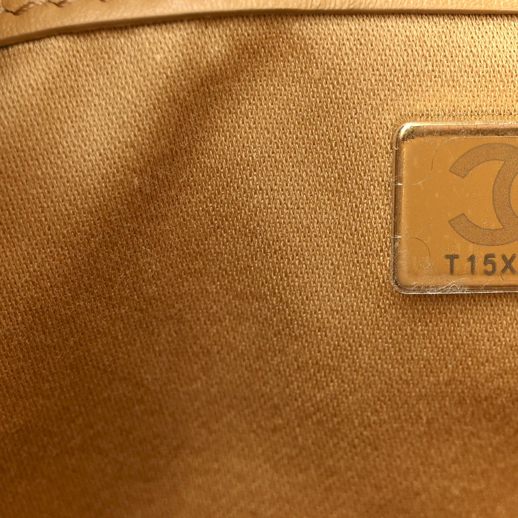 Chanel Suede Quilted Small Chanel 25 Handbag Beige