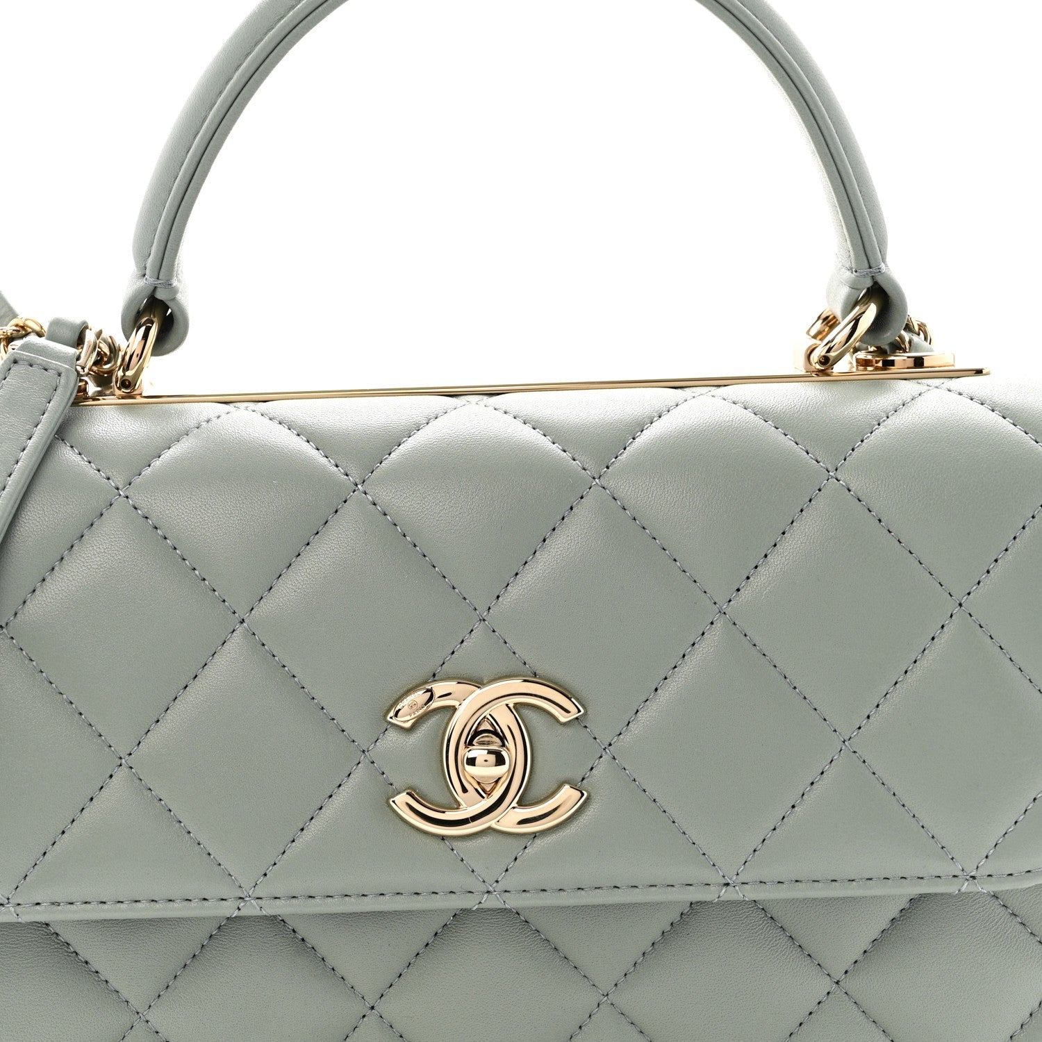 Chanel Lambskin Quilted Small Trendy CC Flap Dual Handle Bag Grey