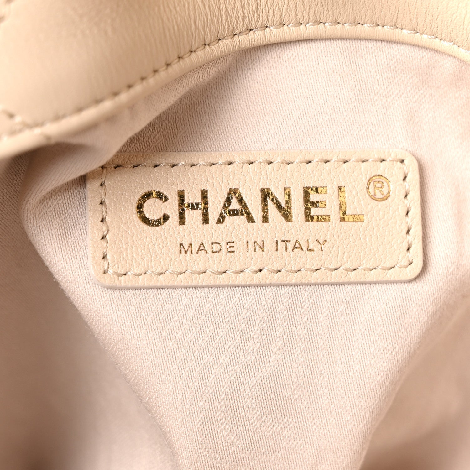 Chanel Calfskin Quilted Small Shopping Bag Beige