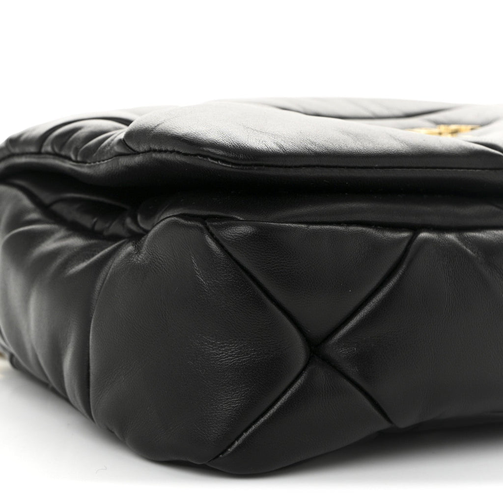 Prada Nappa Metal Quilted Small Patchwork System Flap Bag Black