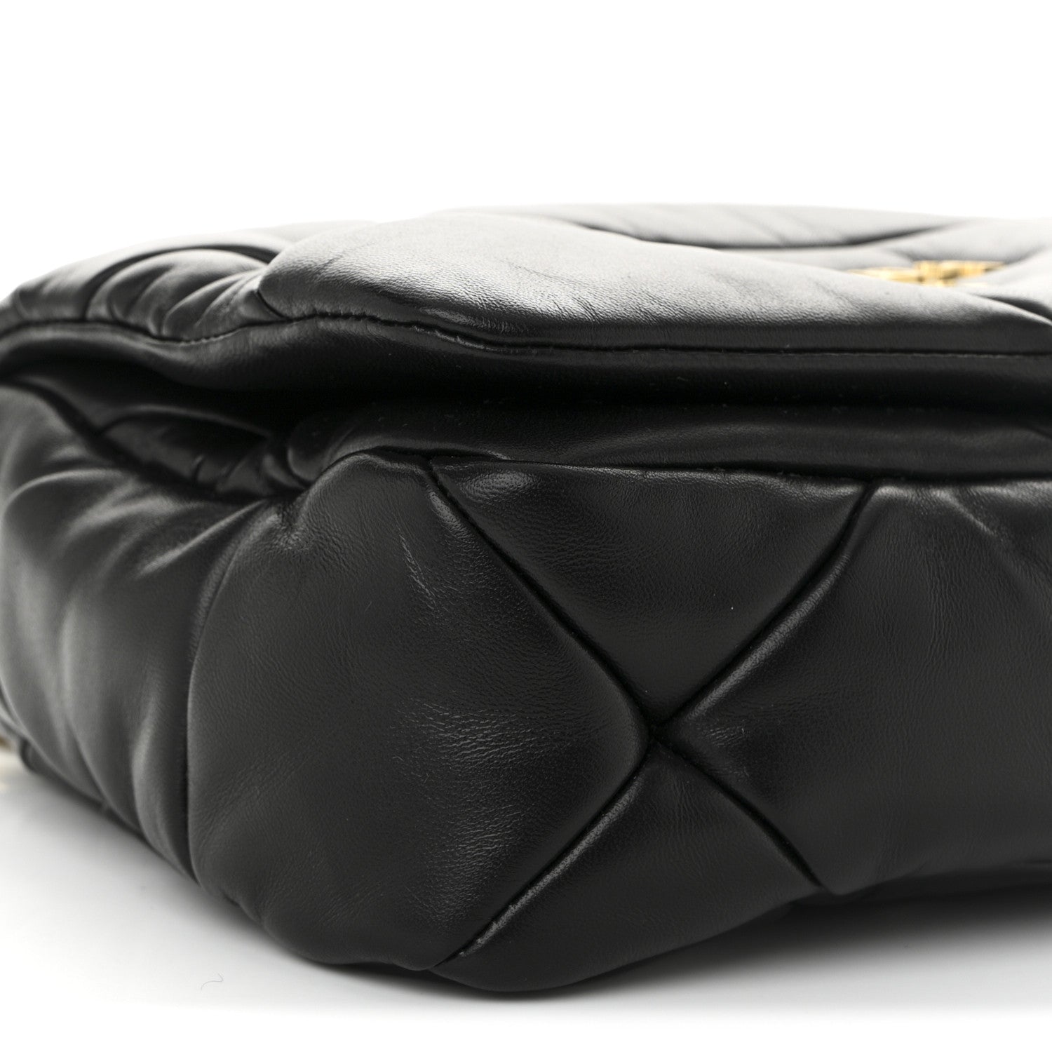 Prada Nappa Metal Quilted Small Patchwork System Flap Bag Black
