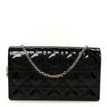 Christian Dior Patent Cannage Lady Dior Pouch Black