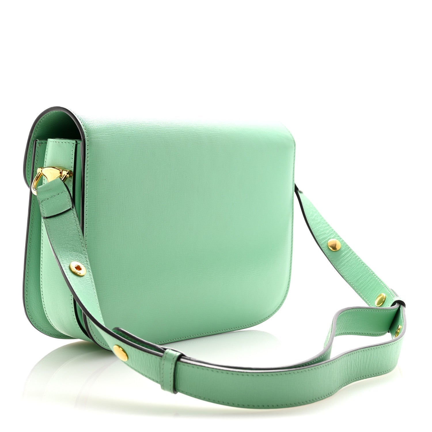 Gucci Azalea Calfskin Horsebit 1955 Shoulder Bag Light Green