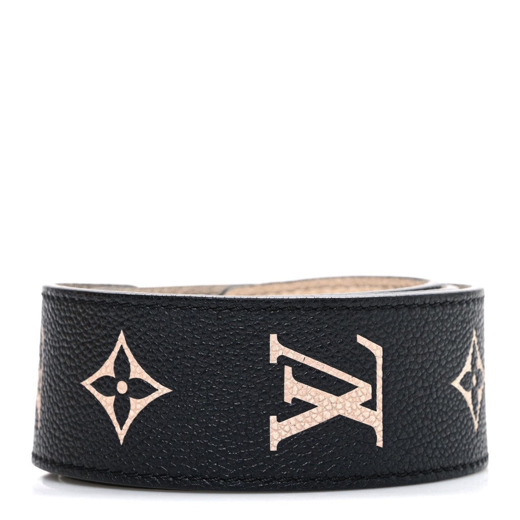 Louis Vuitton Empreinte Monogram Bandouliere Shoulder Strap Black Beige