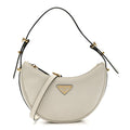 Prada Soft Calfskin Small Arque Shoulder Bag White